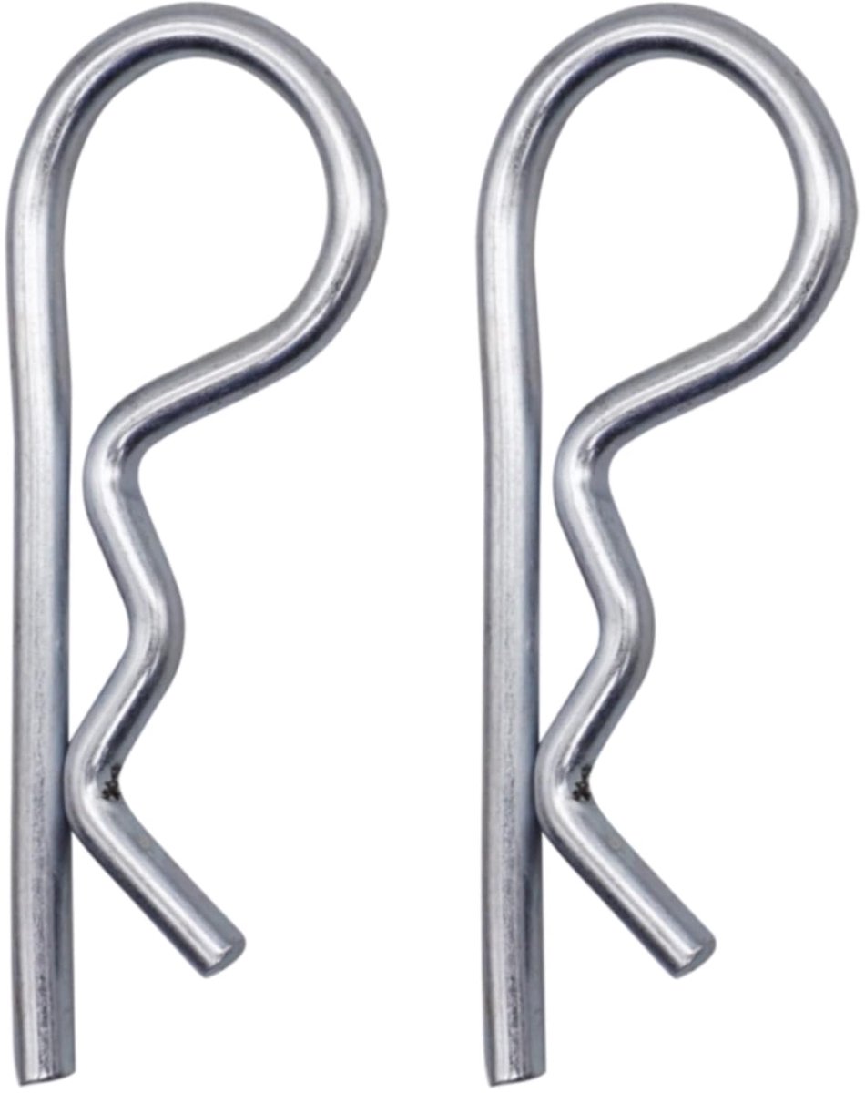 (2 stuks) Verzinkte stalen veersplitpennen 6 mm, R-clips, R-vormige veersplitpen