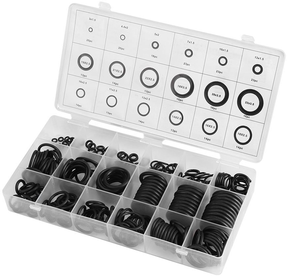 279 Stks 18 Maten TORIC Pakking Kit Assortiment Rubber Waterdichte Hydraulische Vervanging Seals Loodgietersafdichtingen Tobinetterie en maaiers