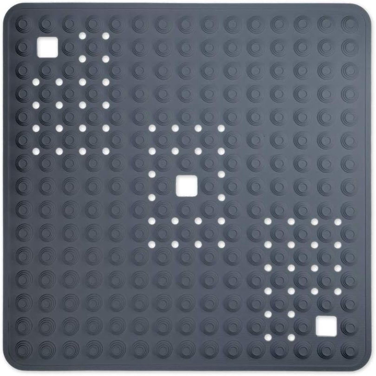 grijs/vierkant: 60x60 cm - zeer anti-slip & zeer robuust - anti-slip mat voor douche of bad - wasbaar op 60°C