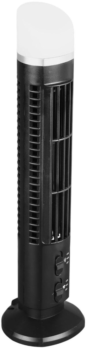 SnelShoppen - Draagbare USB Bladeloze Torenventilator met Licht voor Thuis, Slaapkamer, Kantoor - Zwarte Ventilator met Stil Ontwerp en Handige Functi