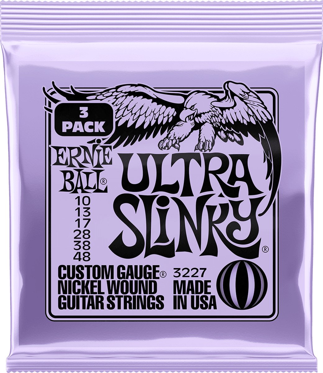 Ernie Ball 3227 Ultra Slinky elektrische gitaarsnaren 3-pack (010-048)