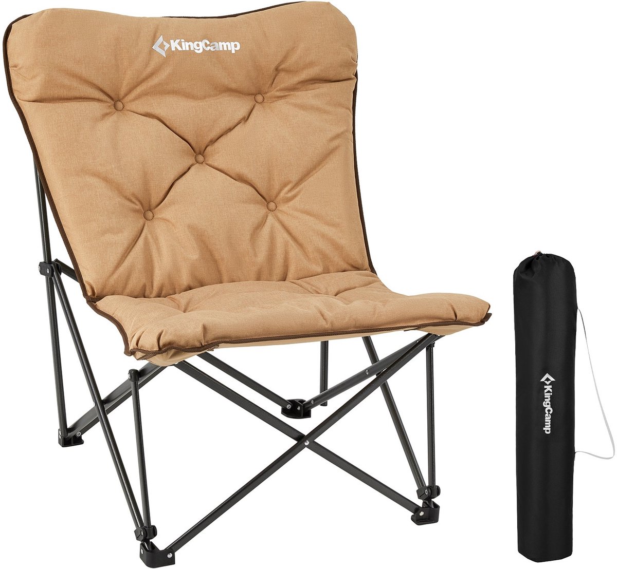 Campingstoel Lindon Relax vlinderstoel - Loungestoel van staal 136 kg