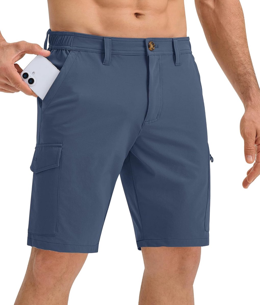 Shorts voor heren, met 6 zakken, zomer, wandelshorts, stretch, cargoshorts, bermuda, korte broek, golfshorts, ademende capri voor wandelen en fietsen