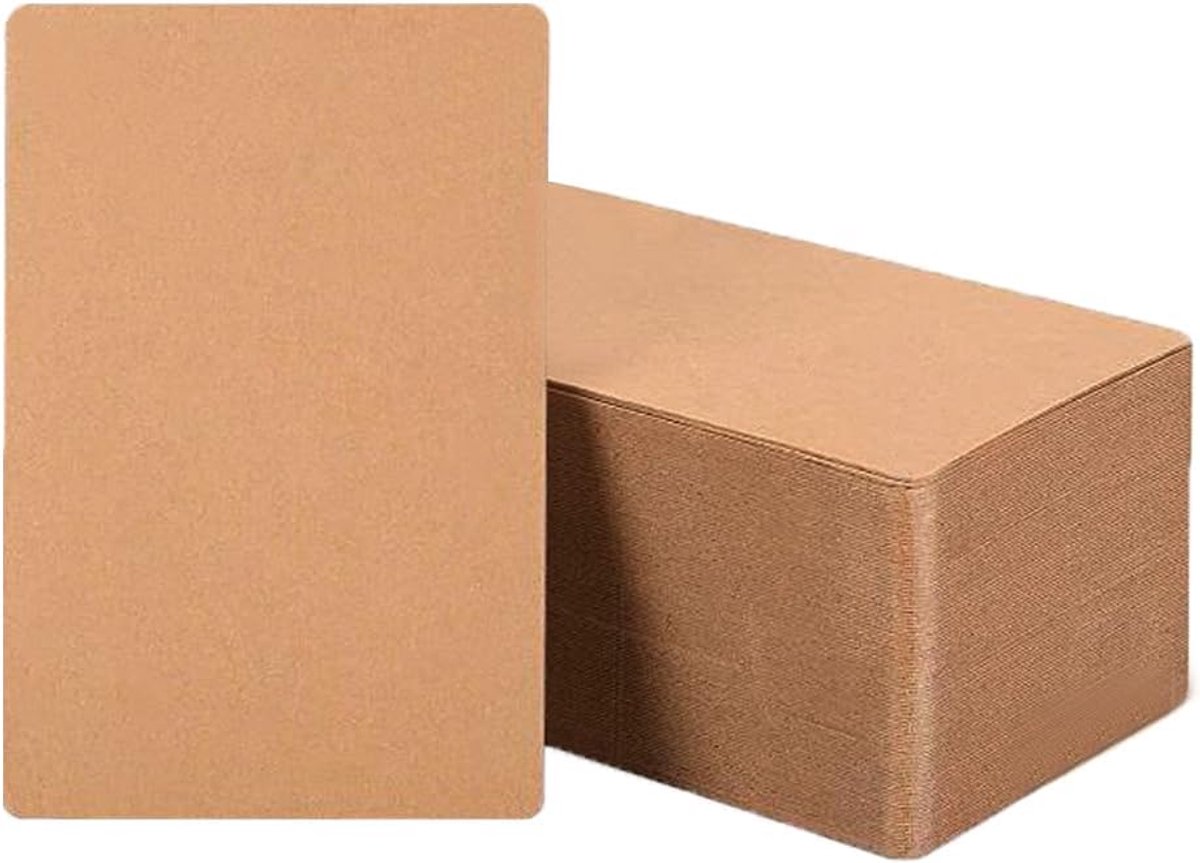 100 stuks blanco kraftpapieren kaarten, 15 x 10 cm, ansichtkaarten, indexkaarten, A6, kaarten om te beschrijven, lege wenskaarten, mededelingskaarten, cadeaulabels, hangtag 350 g/m², kraftpapieren