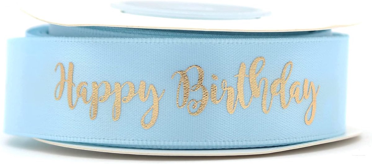 - Blauw lint met gouden letters - Happy Birthday - Decoratie voor verjaardag (blauw)