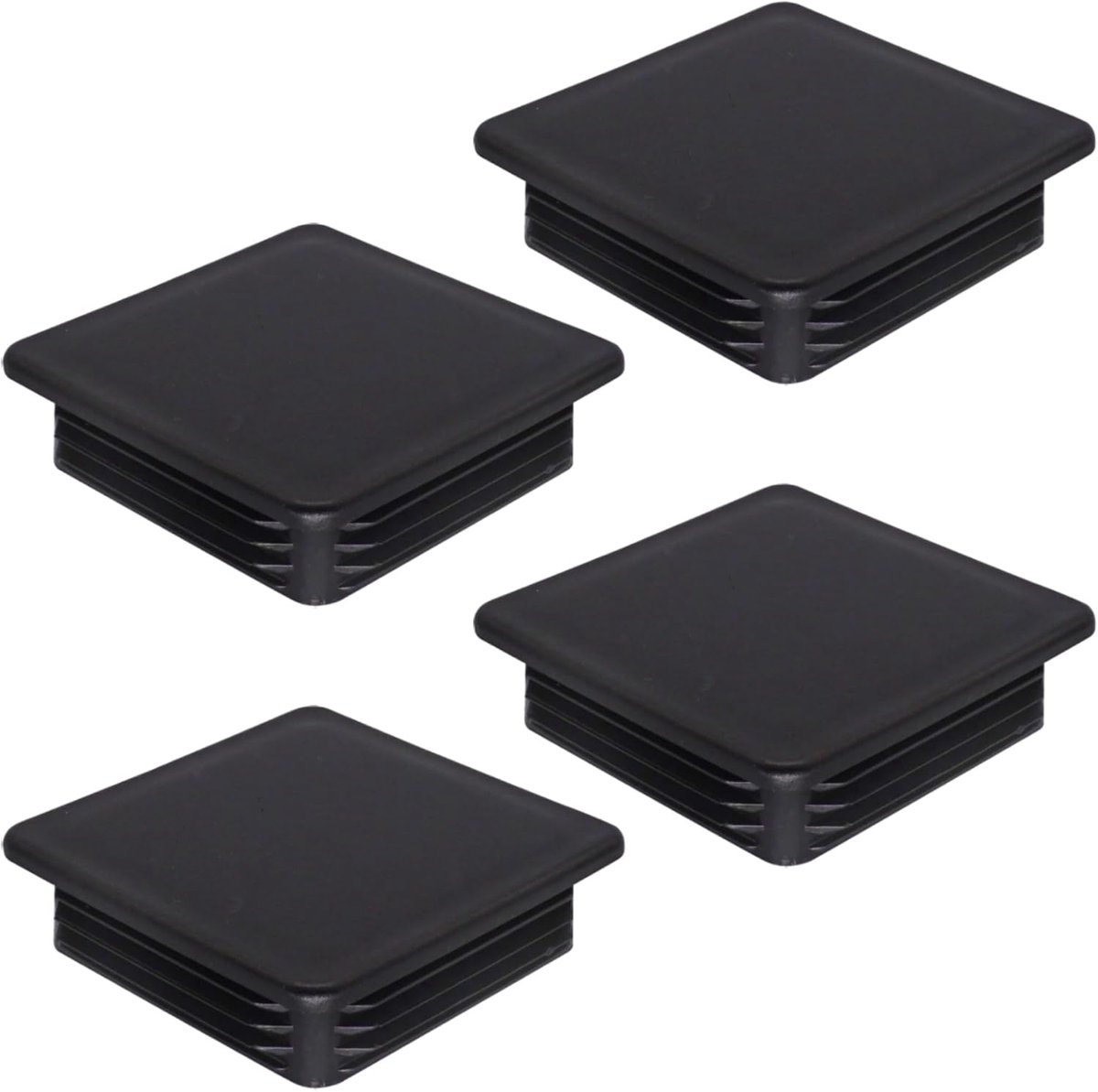 Pluggen 100 x 100 mm, matte buiseindkappen, vierkante buisinzetstukken, hekpaalpluggen, zwart RAL 9005