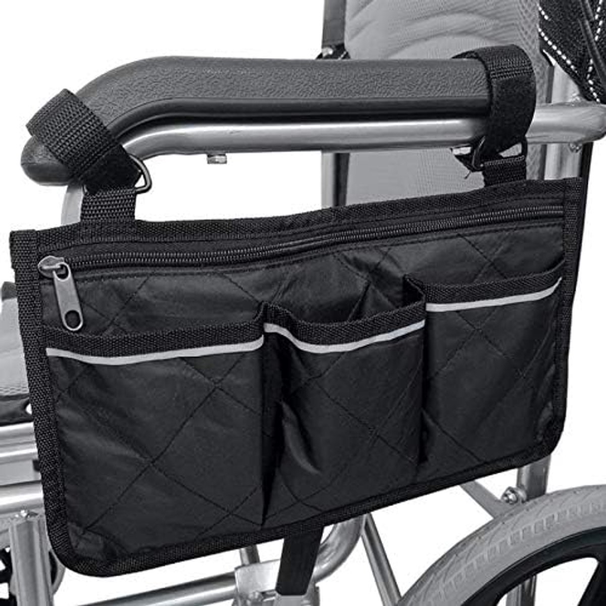 Tassen zijtassen, waterdichte en duurzame veilige opbergtas voor rolstoelen, rolstoeltas met zakken past op de meeste scooters wandelaars