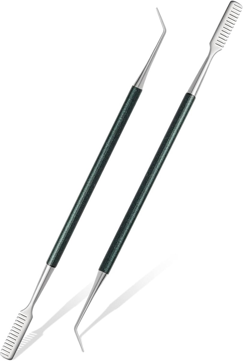 2Pcs Wimperlifting Tool, Wimperborstel/Wimperkam/Wimperscheider voor Wimperverlengingen met Roestvrijstalen, Lash Lift Tool (Groen)