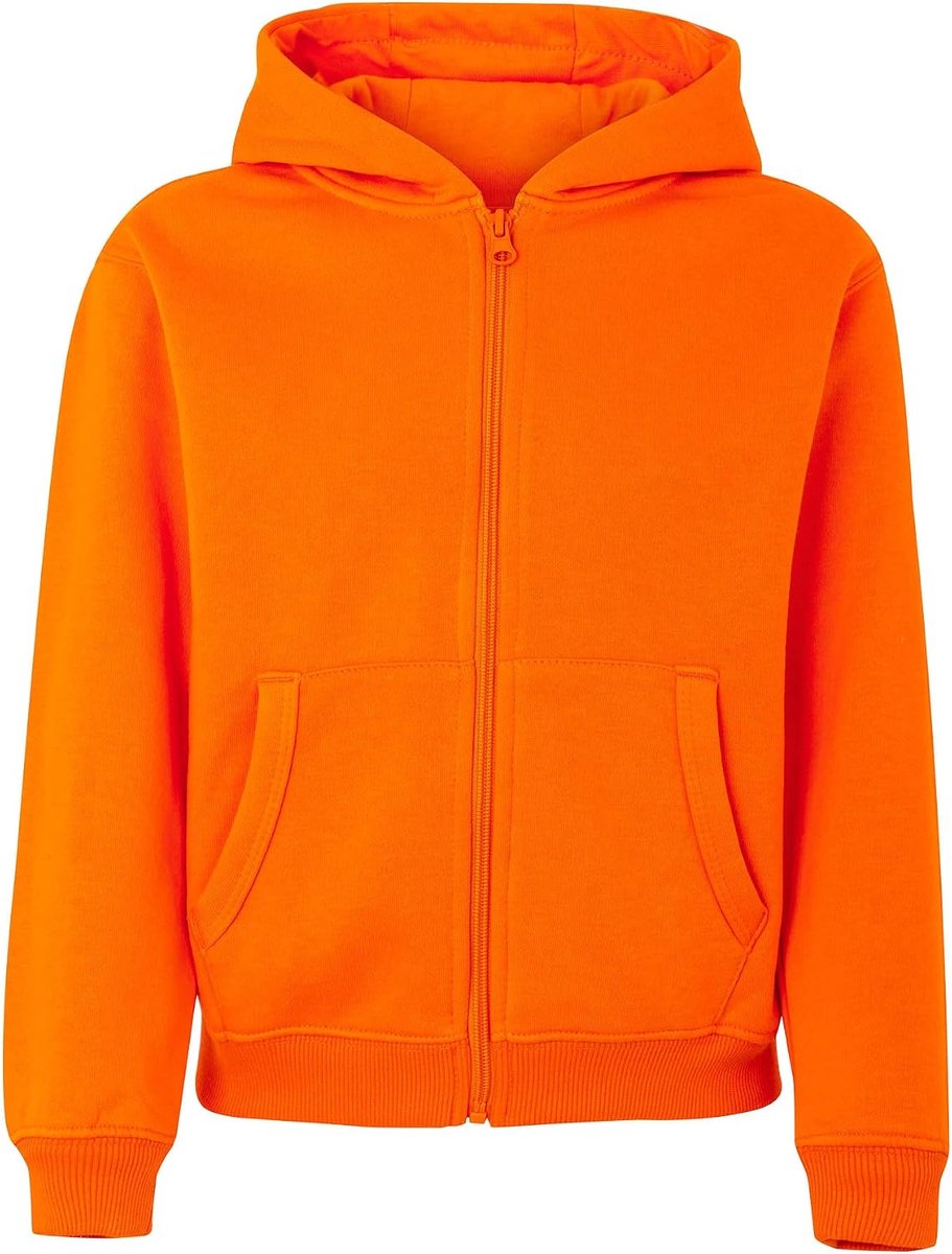 Byron Kids sweatshirt met ritssluiting en capuchon, oranje, maat 5/6