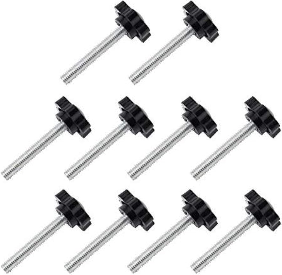 Duimschroef, 10 Stks M6x40mm Pruimenbloesem Vorm Ingepaste Gekartelde Duimschroef Grip Knoppen Klemschroef voor Machines Latche
