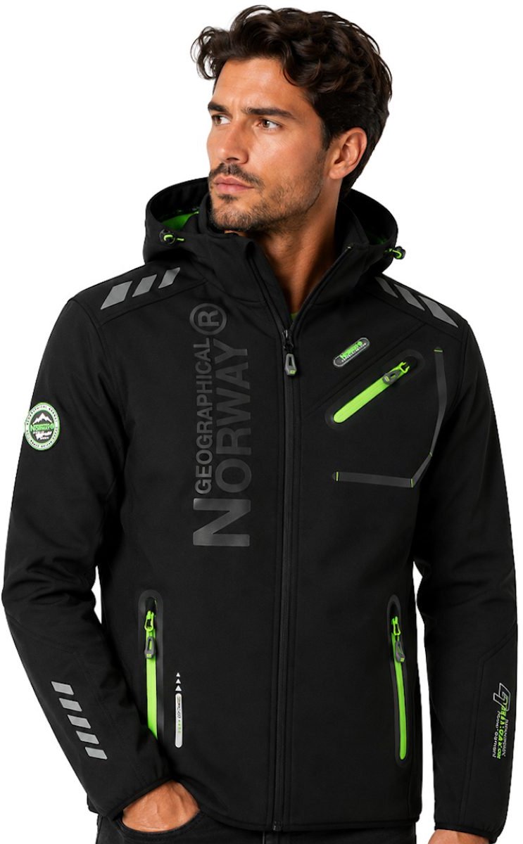 Geographical Norway Softshell Jas Heren Zwart Royaute - 5XL