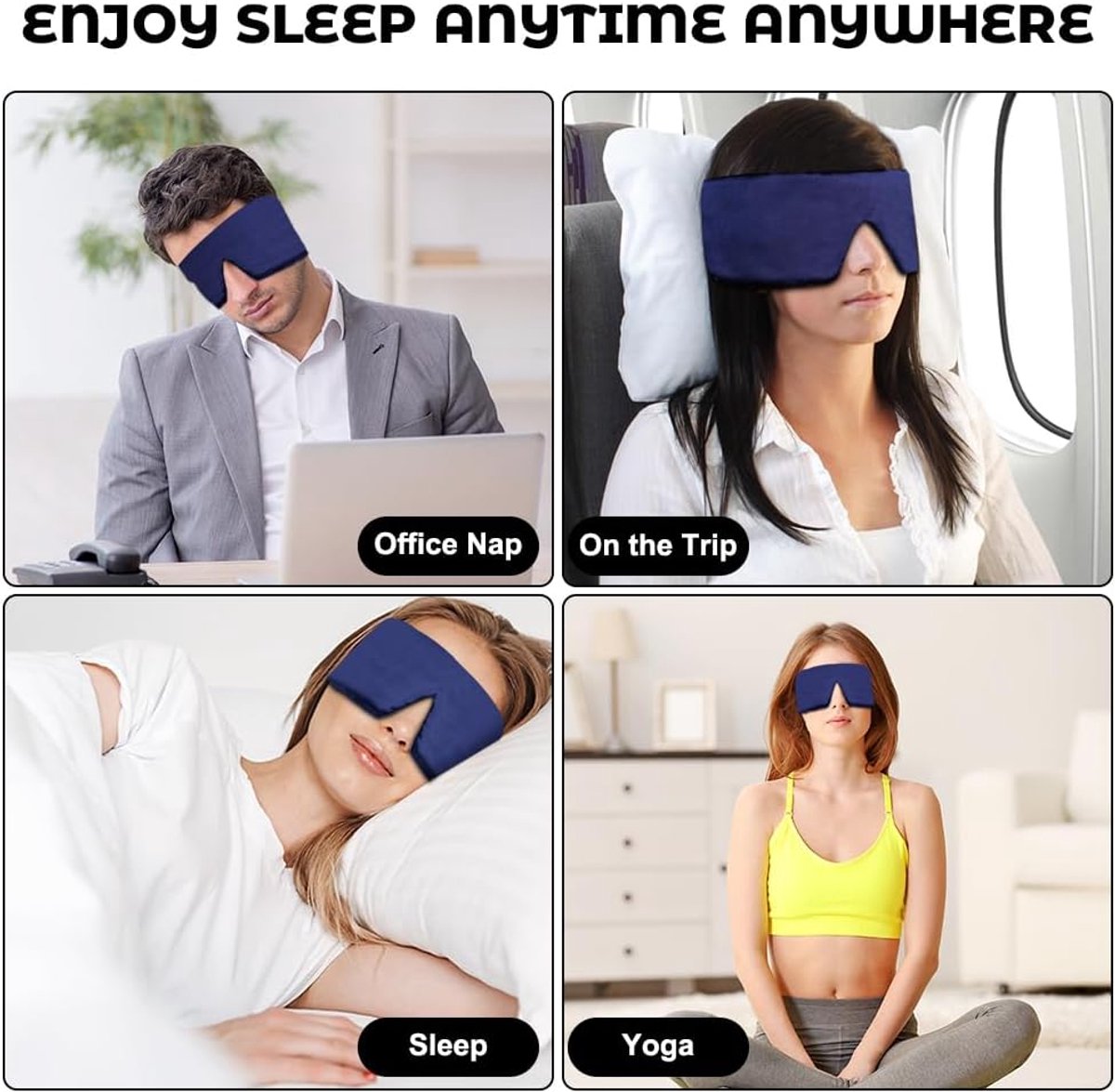 Slaapmasker, nachtmasker met oordoppen, lichtblokkerend slaapmasker, reismasker, zacht en comfortabel slaapmasker, slaapmasker voor mannen/vrouwen