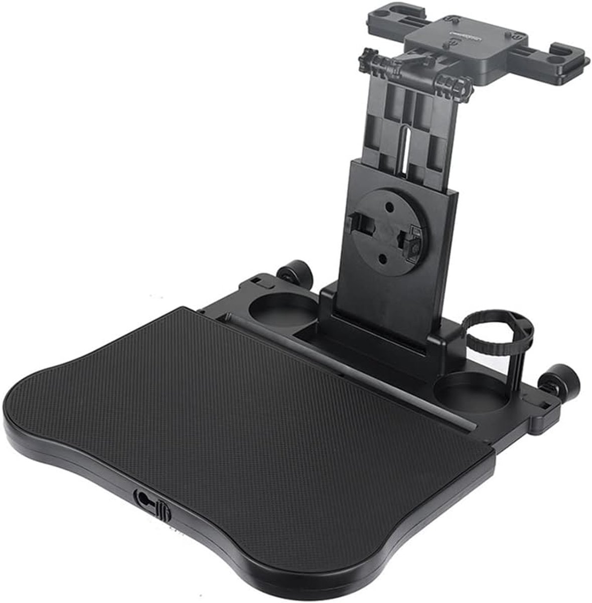 autostoel-reistafel, multifunctioneel, opvouwbaar, auto-achterbank, eetdienblad, autotafel met telefoonhouder voor werken, schrijven, eten, zwart
