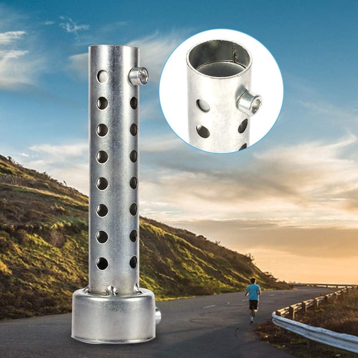slang, universele uitlaat voor motorfiets, DB Killer geluiddemper, deflector, zilver, 42 mm, db killer motorfiets
