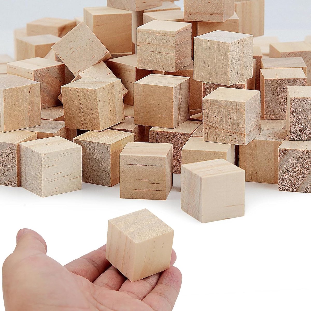 40 stuks houten dobbelstenen, 30 mm, blanco, blokken om te knutselen, vierkant, knutselhout