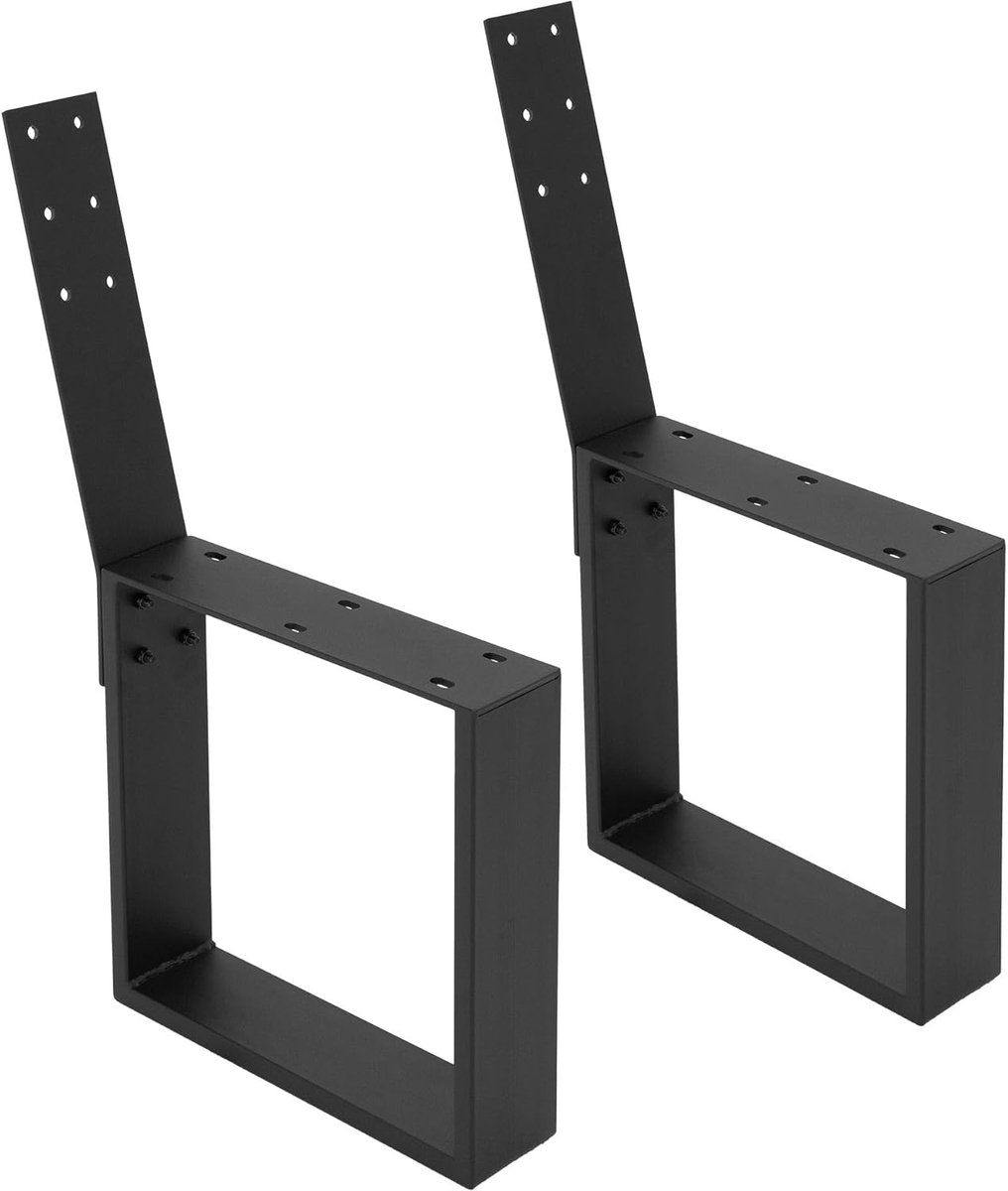 Poten, 40 x 78,5 cm, zwart, metalen bankframe met rugleuning voor buitengebruik, doe-het-zelf tuinbank, stabiel, weerbestendig, roestvrij, banklopers, bankpoten