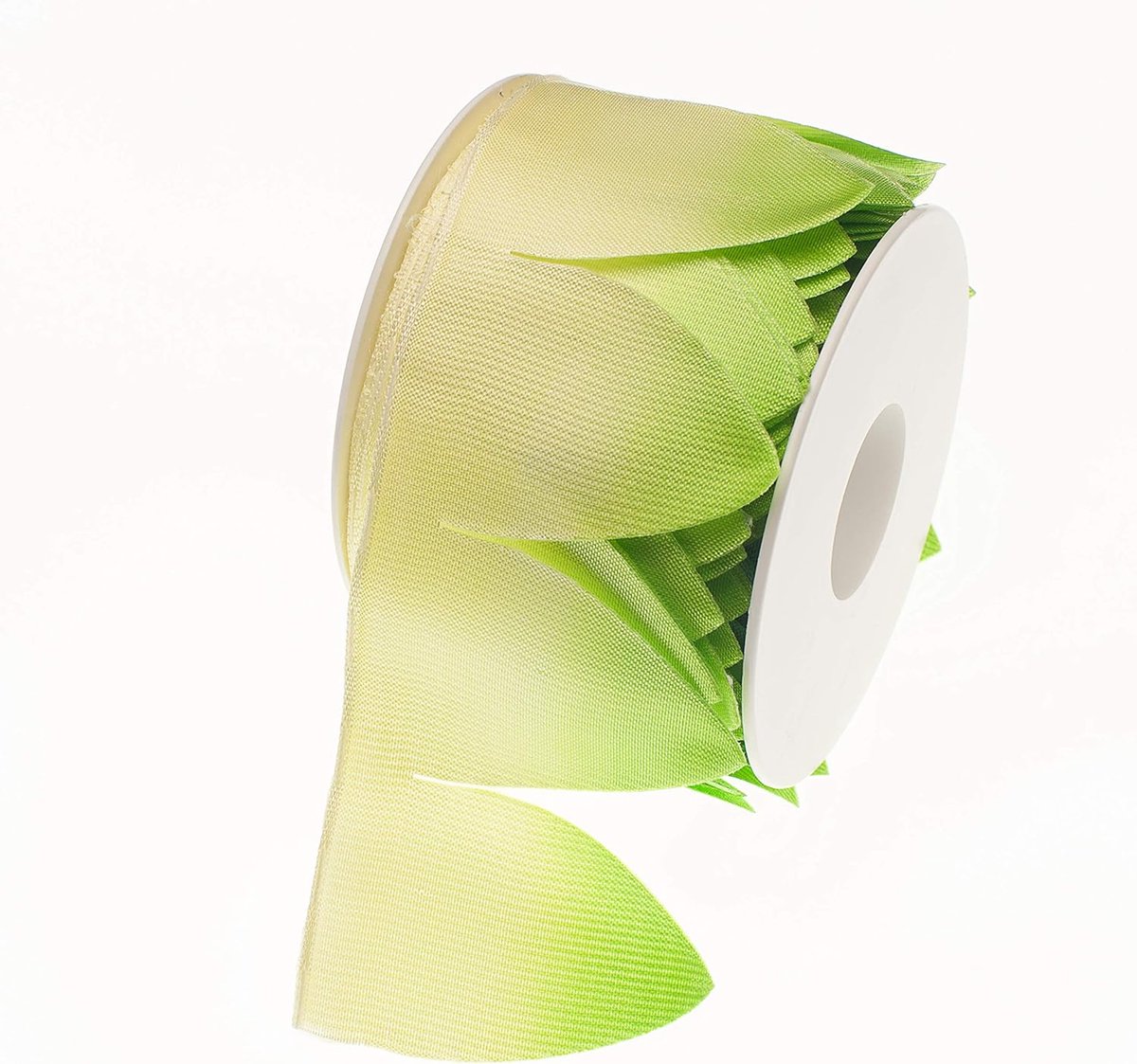 Margherita Band voor gebak met downloadbare video-instructies, gemaakt in Italië, voor gastgeschenken uit Gros Grain en Organza (kleurverloop appelgroen, 7.00)