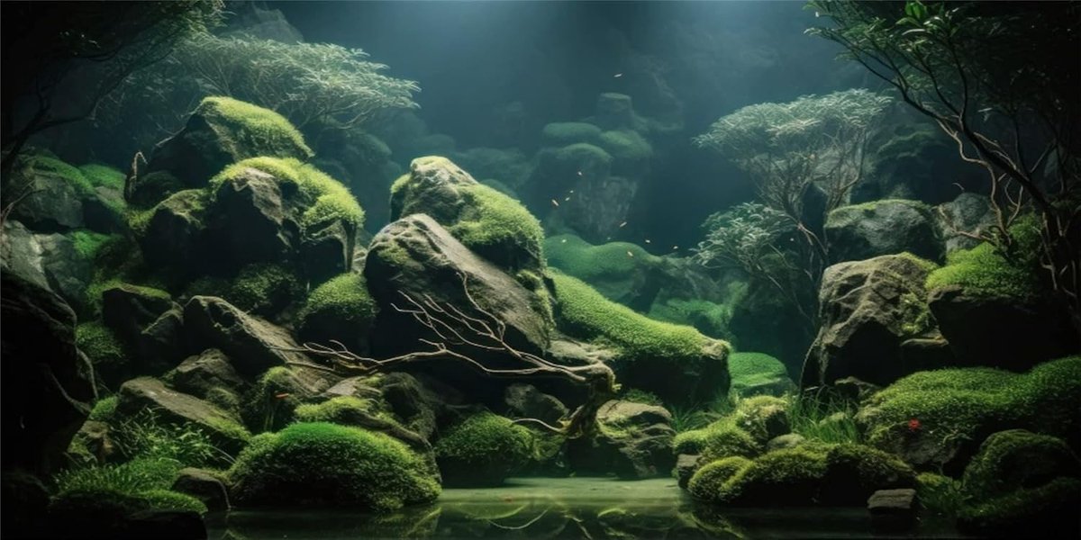 61x41cm Tropische Vistank Poster Achtergrond Rivierbodem & Meer Waterplanten Onderzeese Aquarium Achtergrond Vinyl