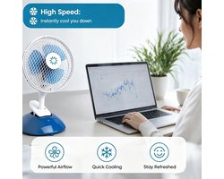 Wentinkmo Tafelventilator - Draagbare ventilator - laag energieverbruik