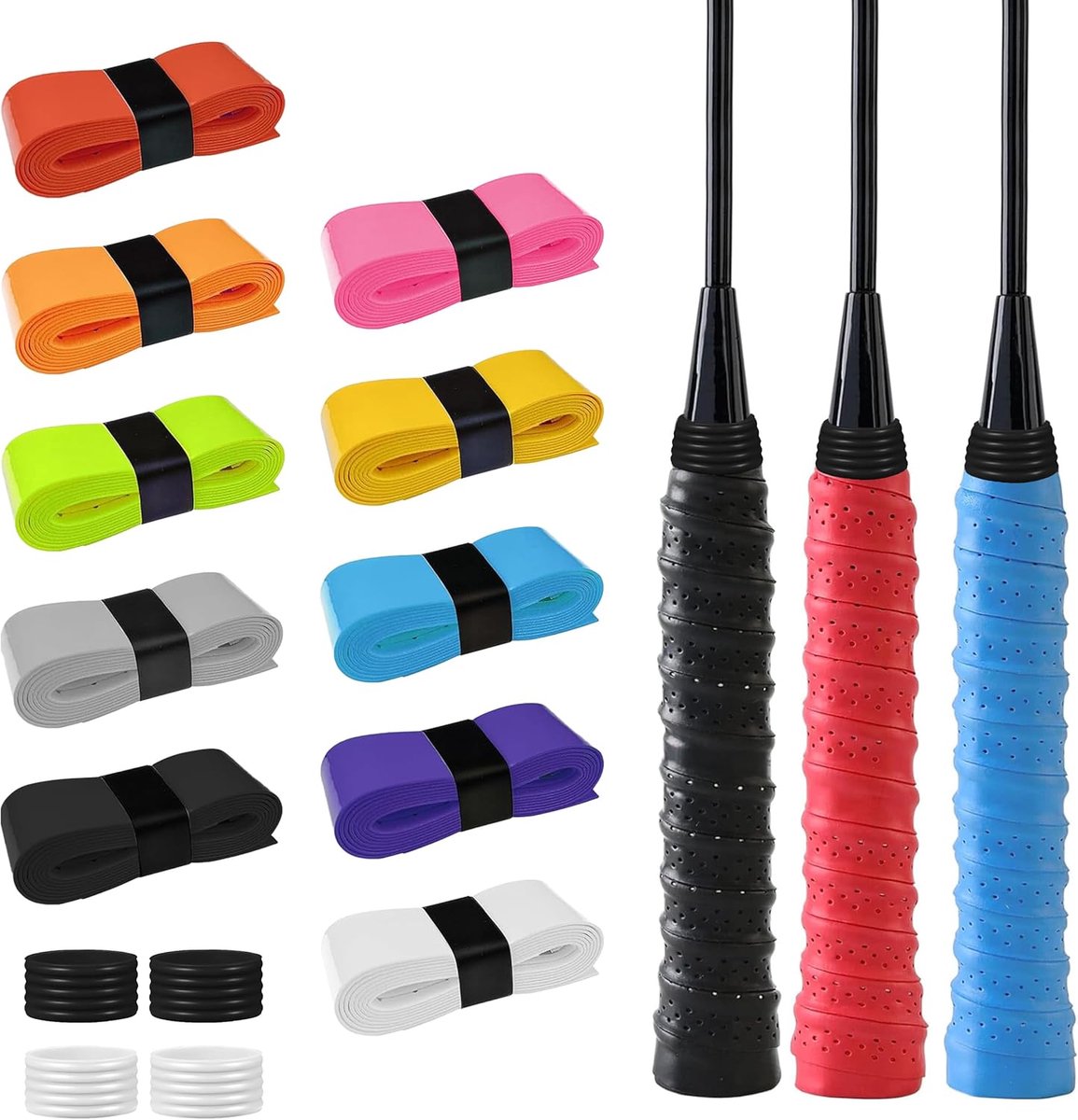Tennis Racket Grip Tape - 10 Stuks Multikleur - Zelfklevende Grip Band - Verbeter je spelcomfort - SnelShoppen