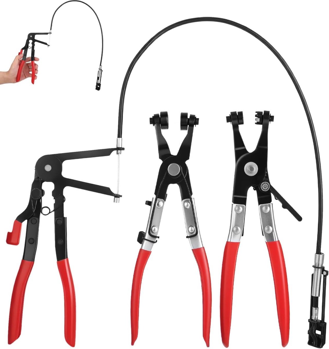 Hose clamp set 3-delig - hoogwaardige legering - voor montage en demontage - ideaal voor autoreparatie - SnelShoppen