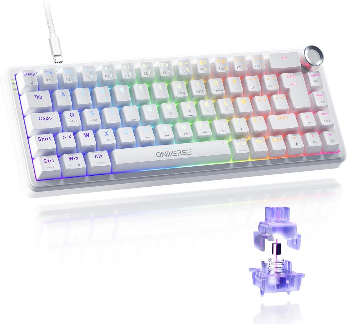 Gamingtoetsenbord Bedraad 65% - Hall Effect Switches - 8000Hz LED - Voor PC/Mac - SnelShoppen