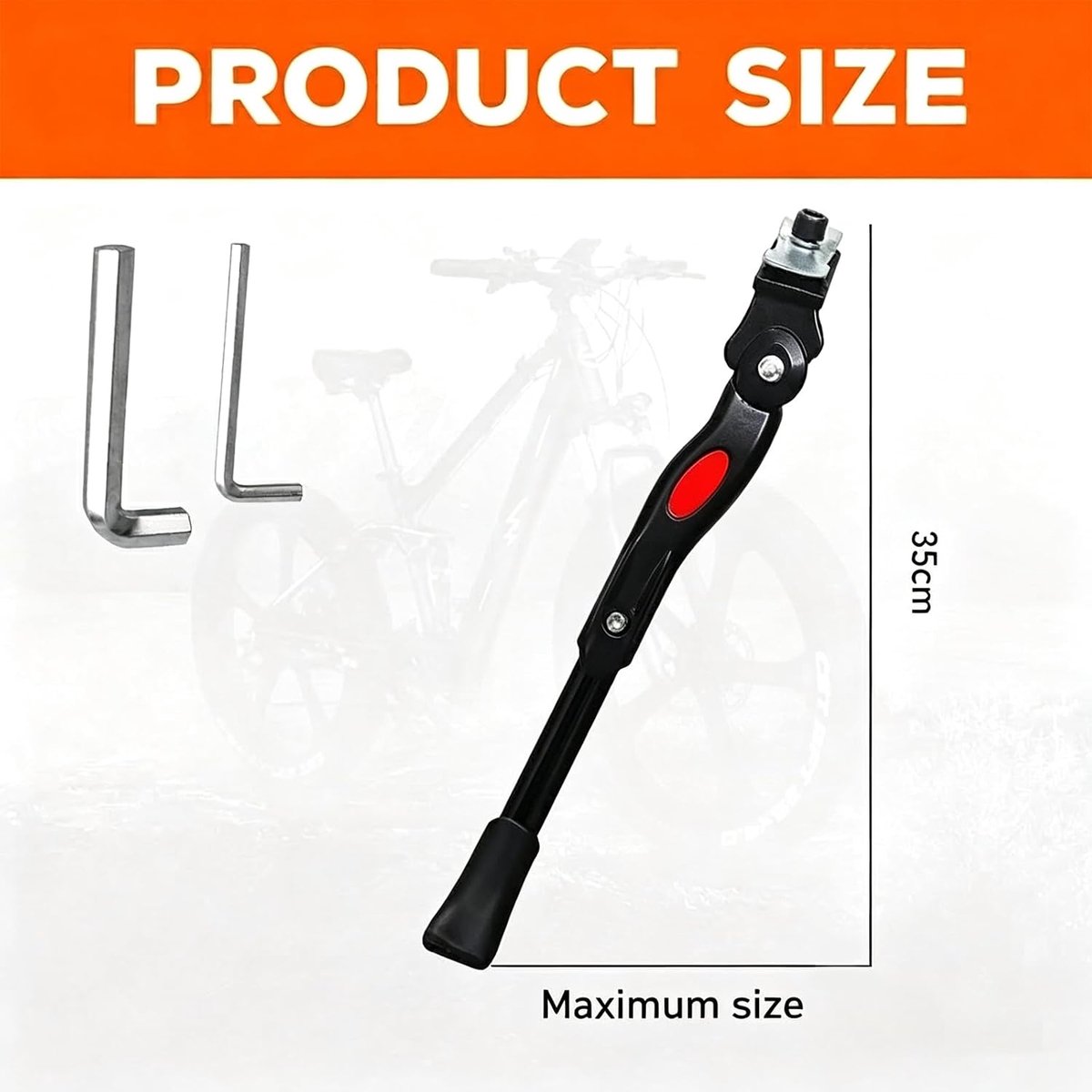 Fietsstandaard, voor 22-27 inch, aluminiumlegering, universele fietsstandaard | Stabiele fietsstandaard, fiets zijstandaard, met 2 zeskantgereedschappen, voor fiets mountainbike