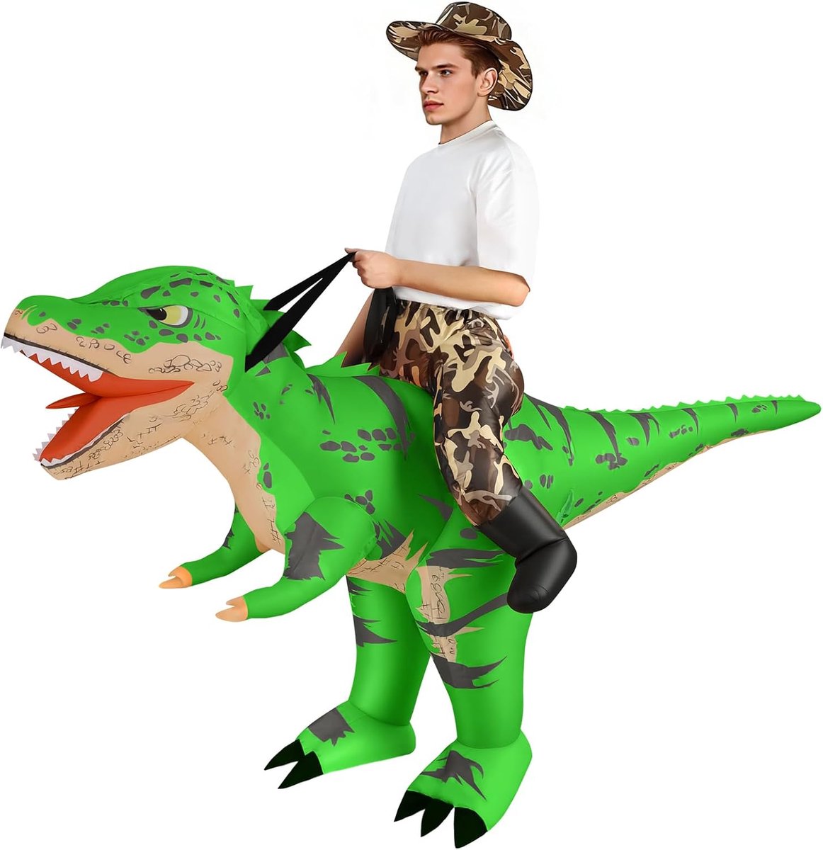 dinosauruskostuum voor kinderen, T-Rex-kostuums, tyrannosaurus rex pak, grappige Halloween-jurk voor carnaval, party, verjaardagscadeau, inclusief opblaassysteem