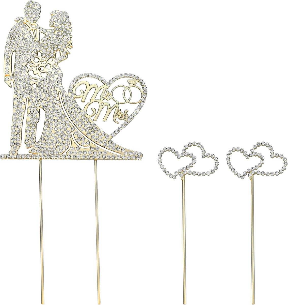 1 stuk taarttopper bruiloft taartsteker, taartdecoratie met strass decoratie Mr & Mrs, taarttopper bruiloft, gepersonaliseerd, bruidstaart topper deco, voor verloving party