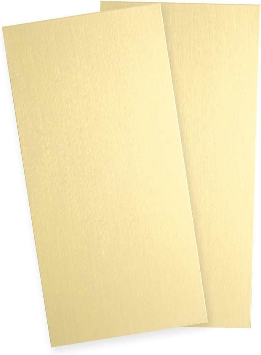 2 stuks puur messing platen, 1 mm x 2 inch, 18 gauge (1 mm) dik, metalen messing plaat met handschoenen voor knutselen, modelbouwers, sieraden, reparaties, elektrische reparaties (goud)