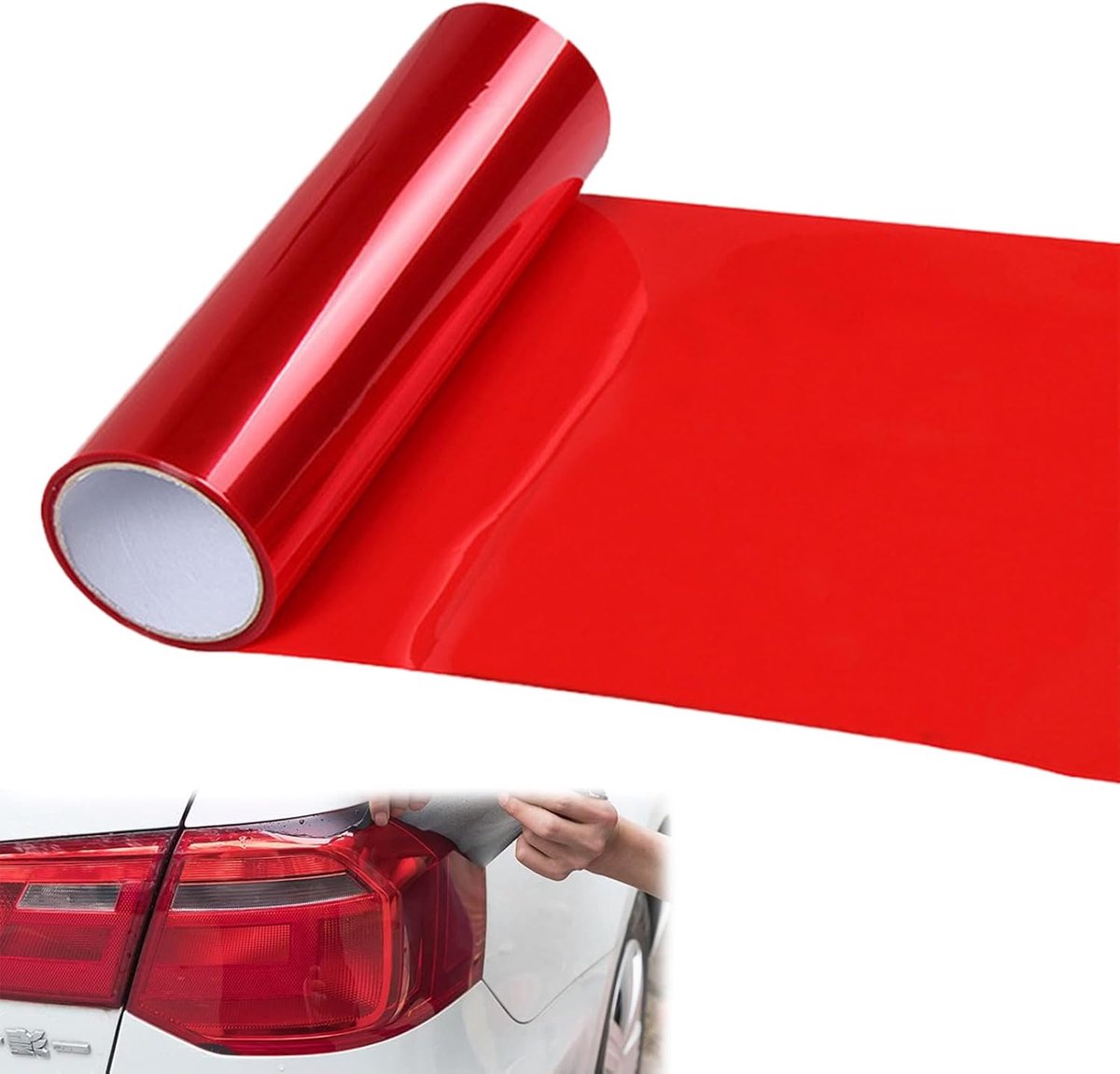 1 stuk 120 x 30 cm koplampfolie, getinte folie, getinte folie auto, rood transparant waterdicht auto achterlichten folie sticker, koplamp