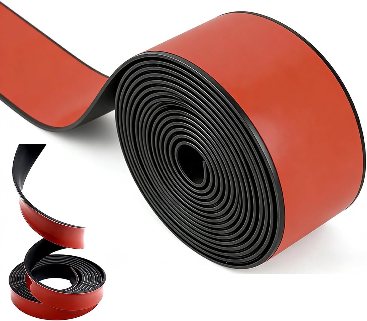 Rubberen strips, zelfklevend, 20 mm x 2 mm x 3 m, massief rubberen profiel, antislip rubberen strips, neopreen rubberen mat, rubberen plaat