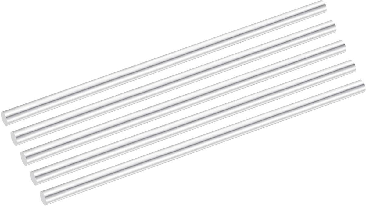 5 stuks 8 x 200 mm aluminium ronde staaf diameter ronde aluminium stangen aluminiumlegering, 6061 roestvrij staal massief draaibank, stang lagers voor industrie doe-het-zelf handwerk, zilver