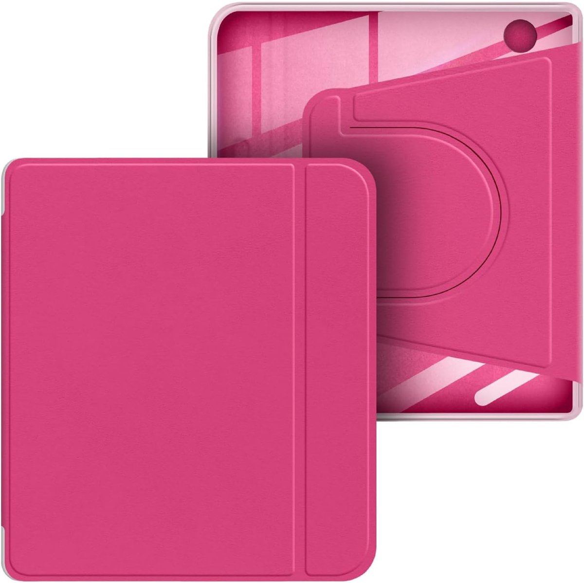 Beschermhoes voor Tolino Vision Color/Vision 6, 360 graden draaibaar, afneembaar magnetisch ontwerp, verstelbare beschermhoes, transparante achterkant, roze