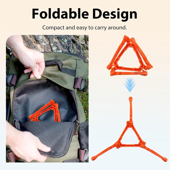 2 Stks Gas Canister Stand Statief, Opvouwbare Camping Kachel Stand, Gasfles Houder voor Outdoor Koken, Draagbare Brandstof Canister Stabilizer voor Wandelen Picknick Backpacken en Stabiele Koken — afbeelding 3