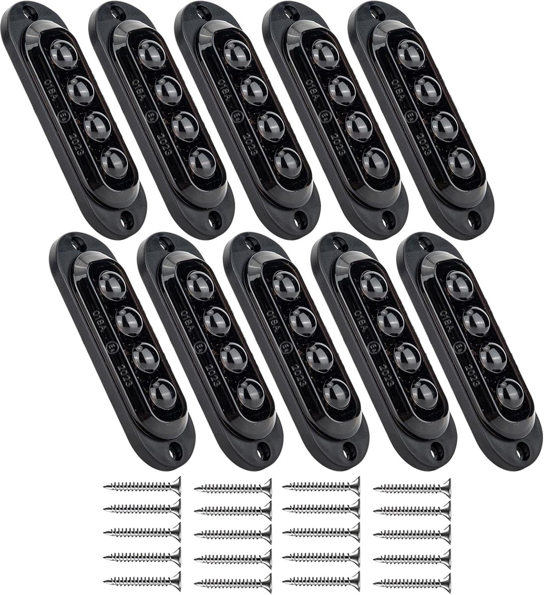 10ST 4Lichten Begrenzungsleuchten Aanhanger 12/24V 3000K Omtrekverlichting Positielicht Universele Waterdichte Zijmarkeringsverlichting 86mm voor Caravans Vrachtwagen Bus (Rood)