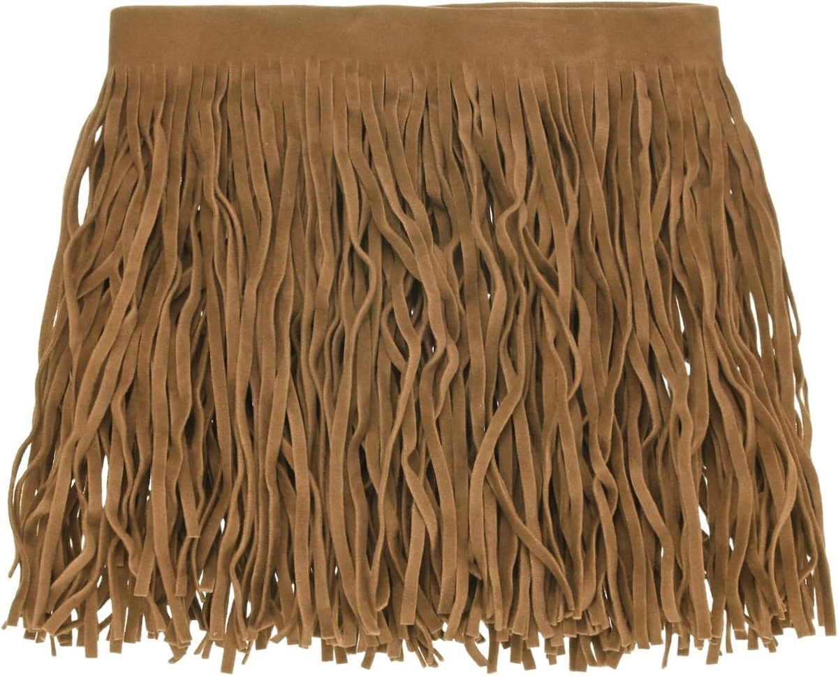 METERXITY PU Lederen Franje Trim, 1 Yard 15,5 cm Licht Kameel Dubbelzijdig Suede Kwastje Naaien Trim voor DIY Ambacht/Naaien Jurk Kostuum/Tassen Schoen Decoratie, Franje Kwastje