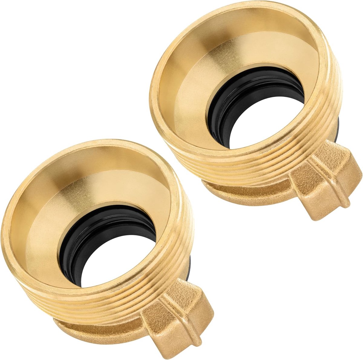 2x Messing Snelkoppeling 1 1/2 inch buitendraad (G 1 1/2"-draad op klauwkoppeling systeem Geka)