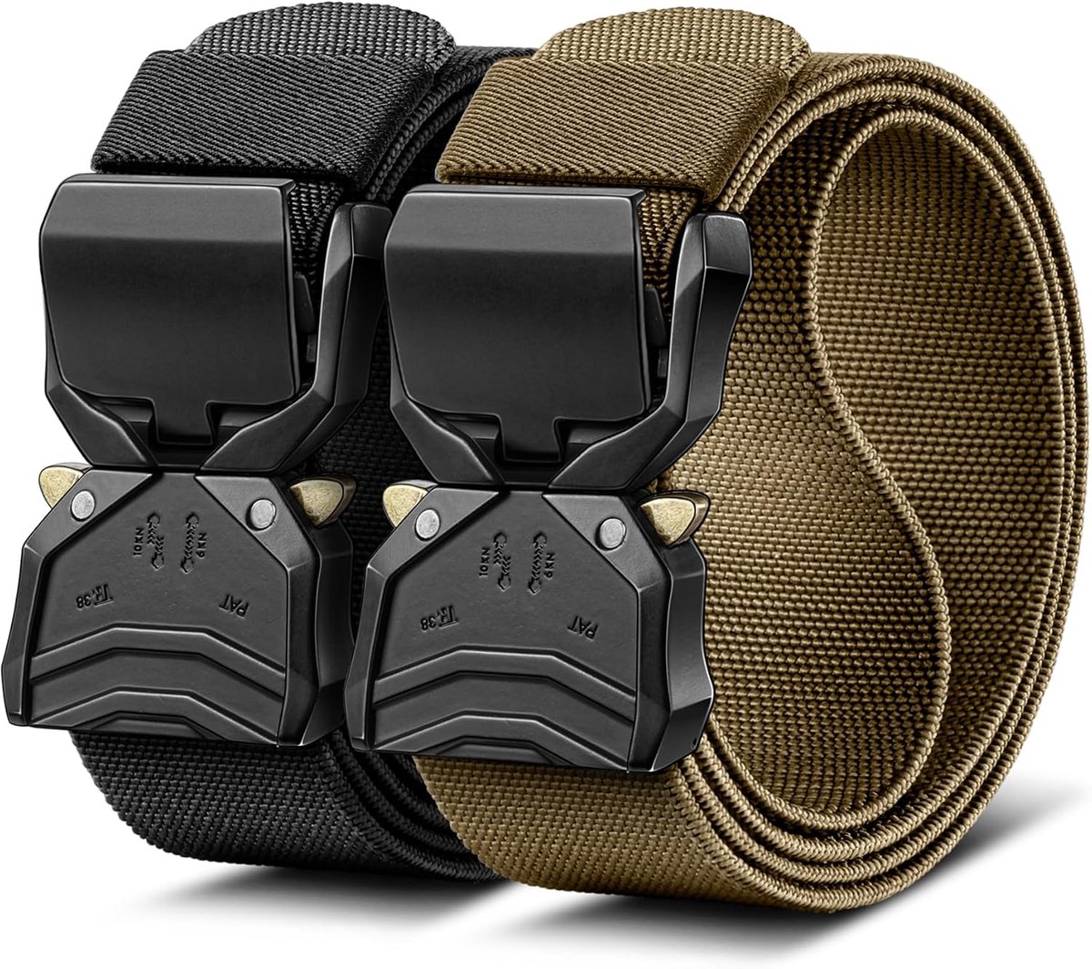 Riemen 2 Pack,Tactische Web Aanpasbare Riem Stretch Pasvorm Snelle Ontkoppeling voor Outdoor Dienst,Aanpasbaar
