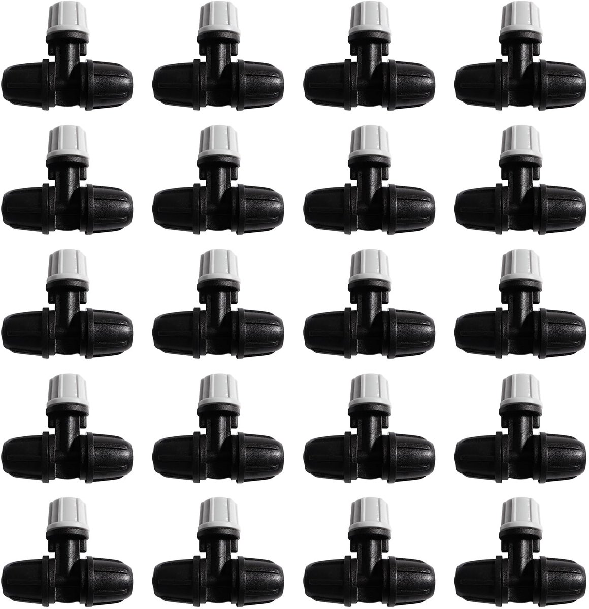 20 Stuks Drievoudige Verstuivingssproeikop voor 4/7 mm Druppelslangen, Verstelbare Micro Druppelirrigatie Sprinklerstraler, Druppelsysteem Irrigatiesproeier, voor Gazon, Grijs