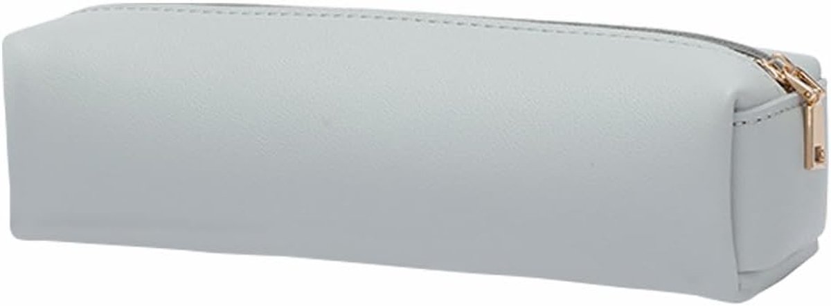 etui moderne PU lederen pennenetui schoolbenodigdheden opbergtas voor briefpapier, make-up borstel, penseel, Grijs, 20.5 x 6 x 6cm, Modern design