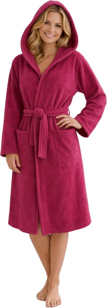 Badjas Dames Katoen Badstof Capuchon Sauna Spa Thuis