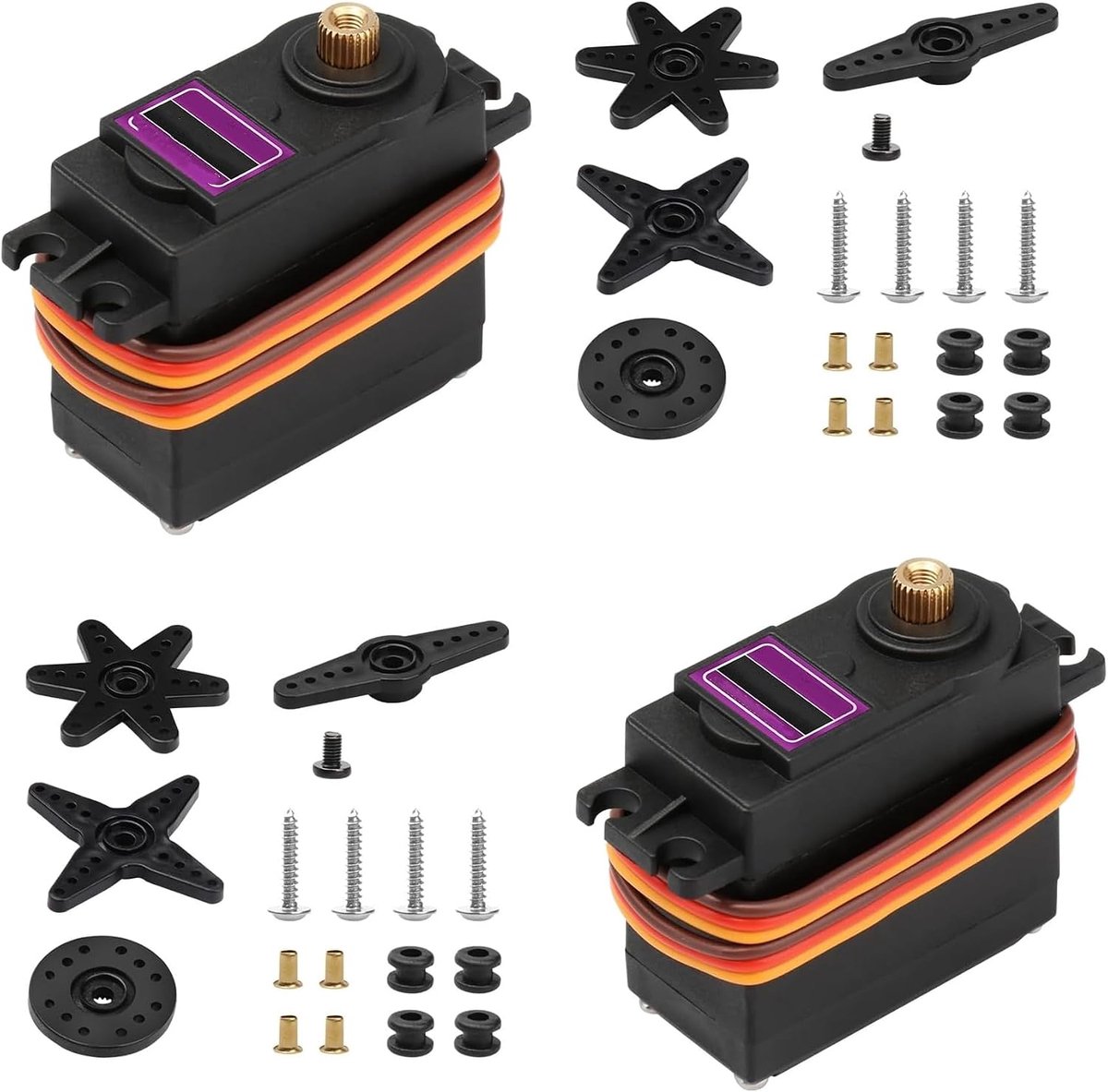 2 stuks servomotor modelbouw servokit, metalen transmissie, digitale servomotor voor RC vliegtuig, robot, helikopter, vliegtuig, afstandsbediening, auto voertuigmodellen, Arduino doe-het-zelf
