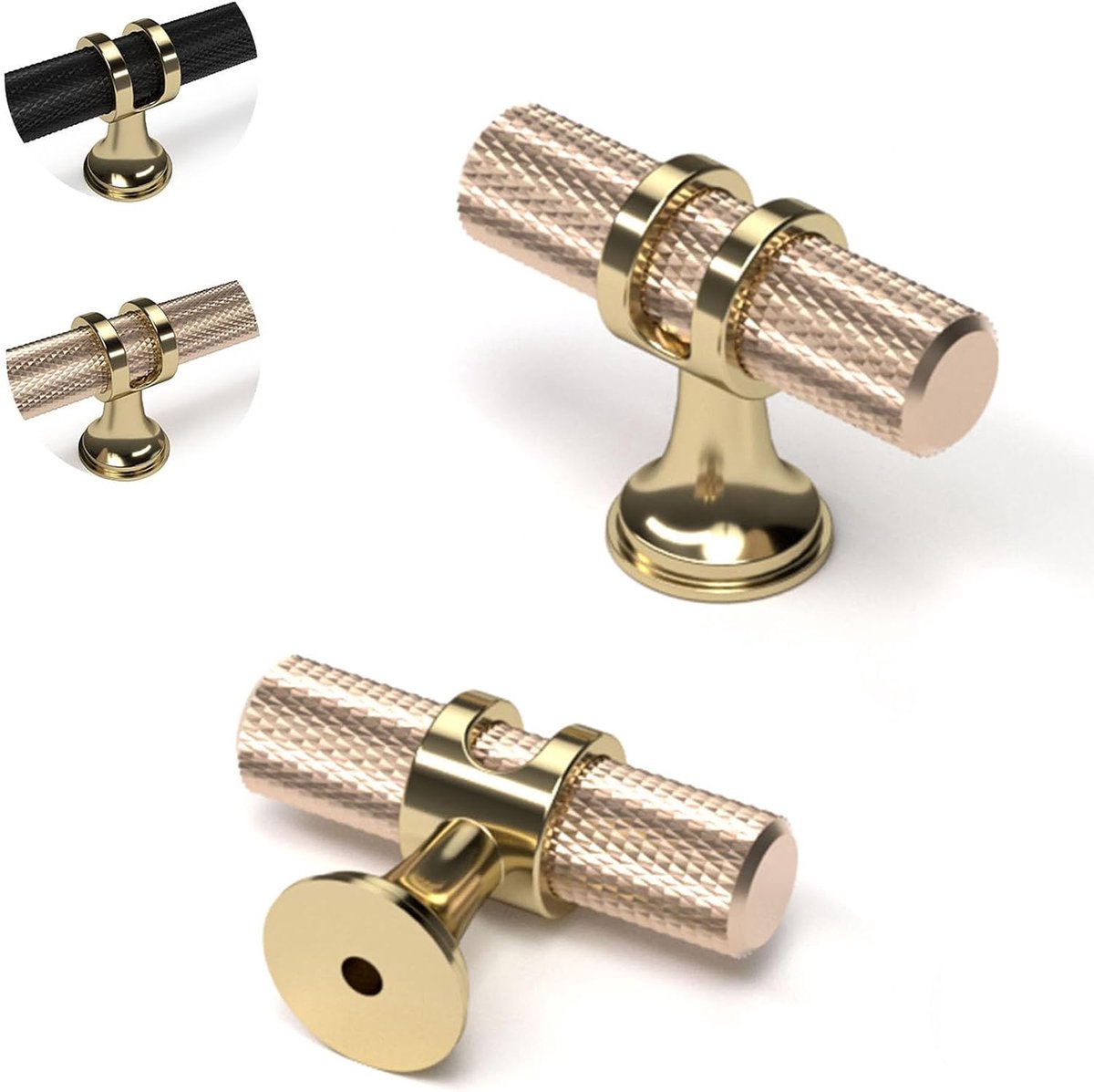 10 stuks, knop, gouden messing kastgrepen, T-bar moderne keukengrepen, meubelgrepen