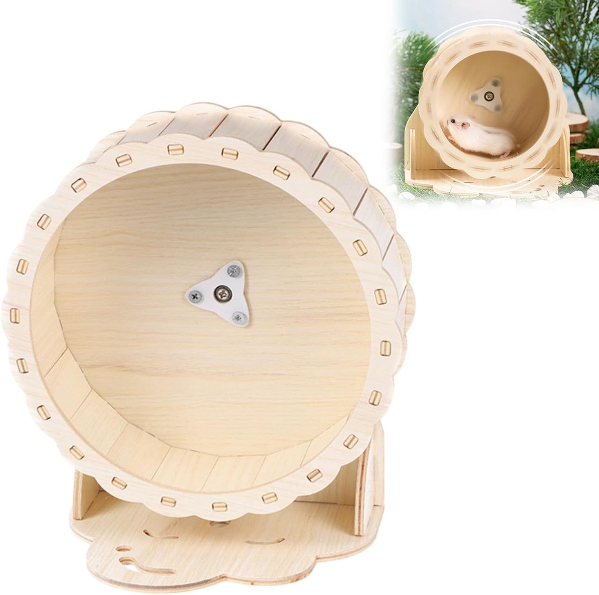 Oefenwiel voor Hamsters, Antislip Loopschijf, Speelgoed Hamsterrad, Stil Wiel voor Totoro Mouse, Eekhoorntjes, Chinchilla's, Huisdieren, Kleine Knaagdieren, Diameter 26CM
