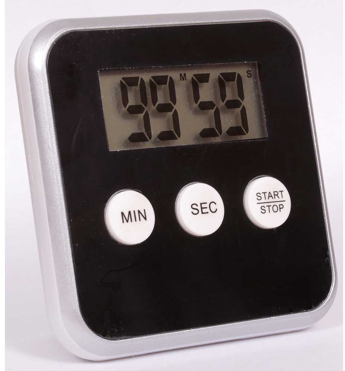 Digitale keukentimer - Kooktimer - Timer - Afteltimer - Keuken timer - Digital timer - Countdown - Aftellen - Wekker - Kookwekker - 8x8 cm - Magnetisch - Jonyx