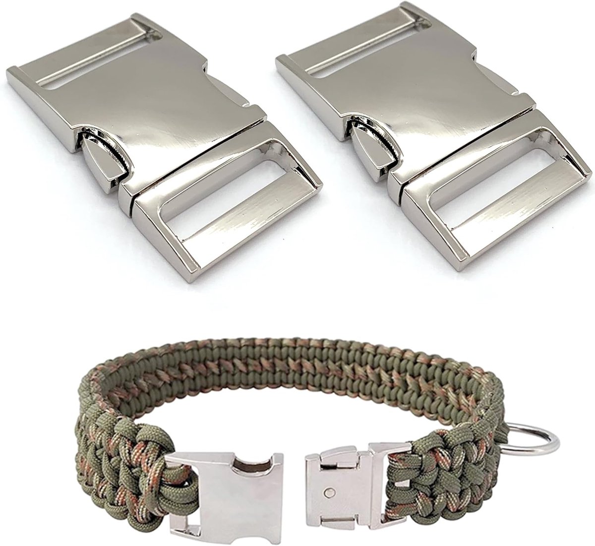 Steeksluiting, kliksluiting van metaal, metalen gesp, reservetasgesp, riemgespsluiting, voor paracord-armband, hondenhalsband, rugzak