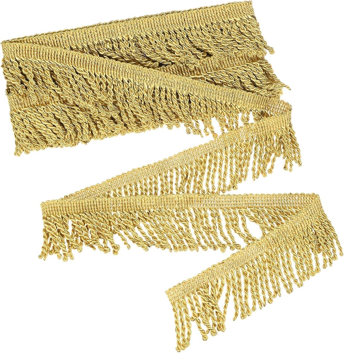 METERXITY 5 Yards Gordijn Franjes Franje Trim, 6 cm Brede Polyester Franje Boho Kant Naaien Franje Trimmen Kwastje Franje Trim voor Tassen/DIY Decoratie/Rok/Bank/Kleding [Donker Goud]