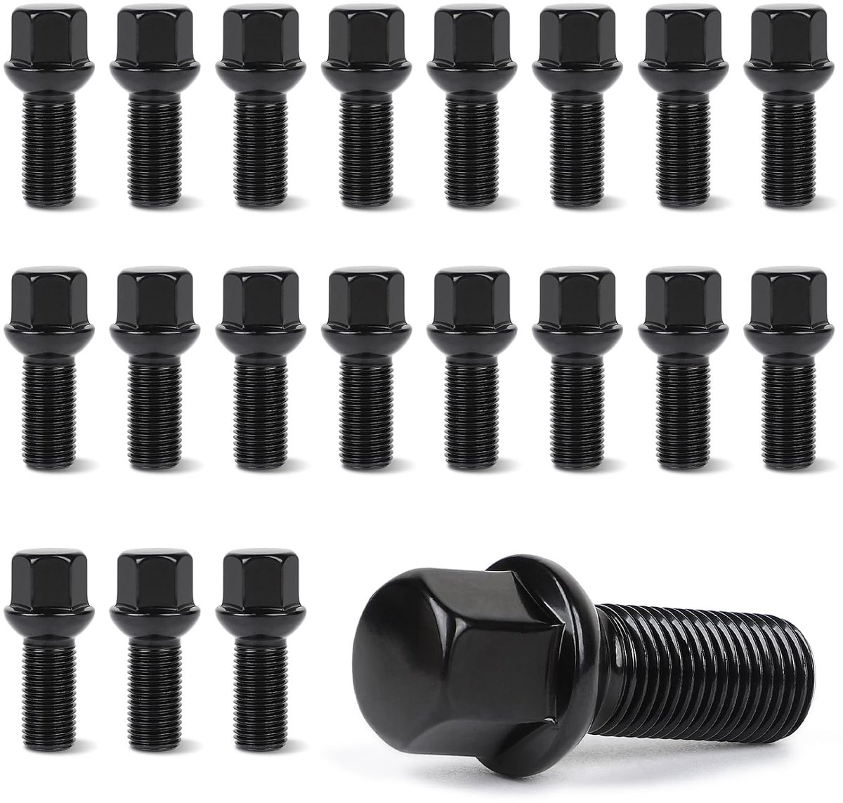 Bouten M14 x 1,5, 28 mm, kogelzitting R13, SW 17 mm, compatibel met Audi, VW (alleen met originele VAG-velgen)