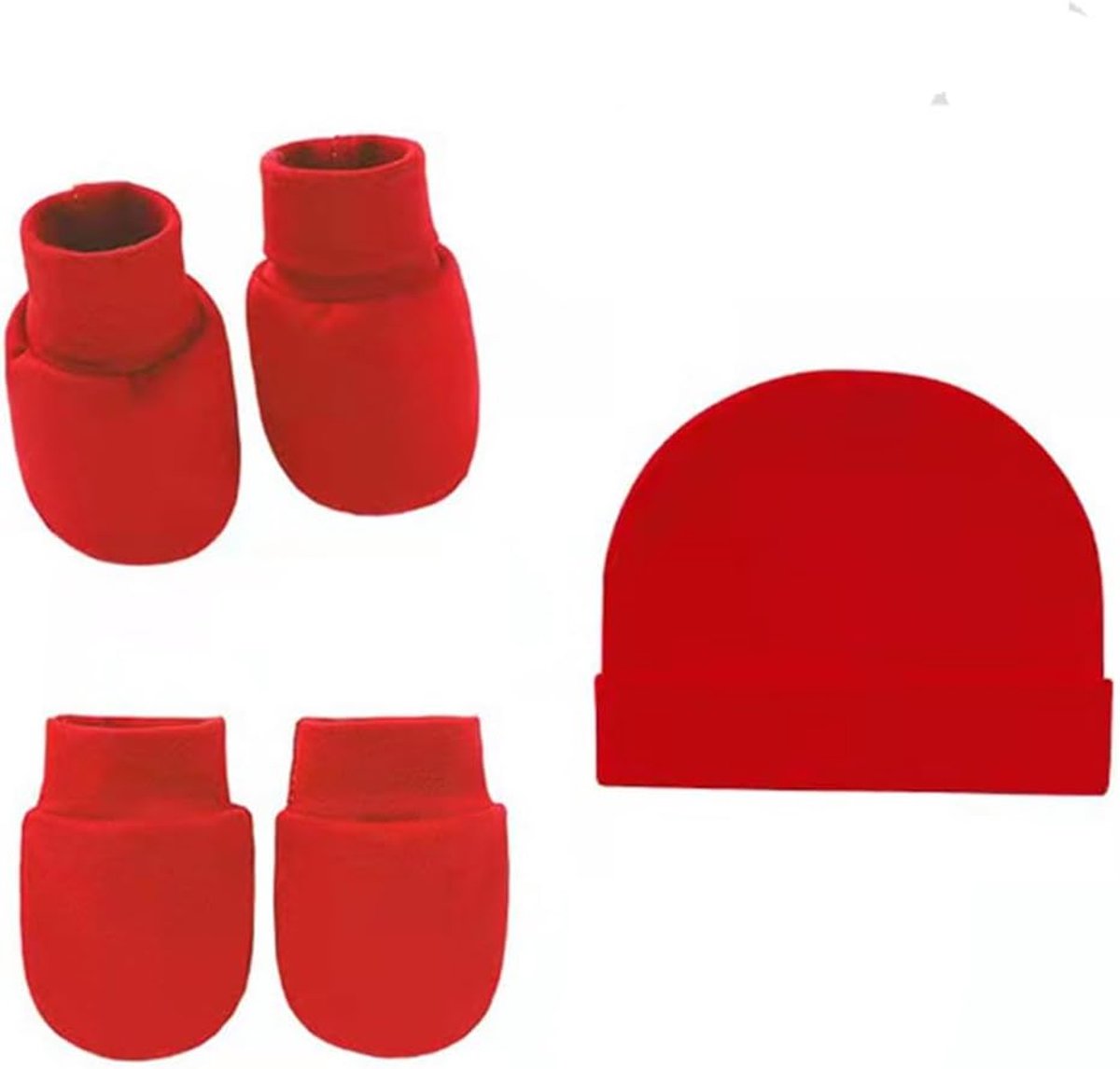 Muts en handschoenen set babymuts en wanten effen gebreide mutsen met handschoenen en voetdeken pasgeborenen wintermuts beanie baby